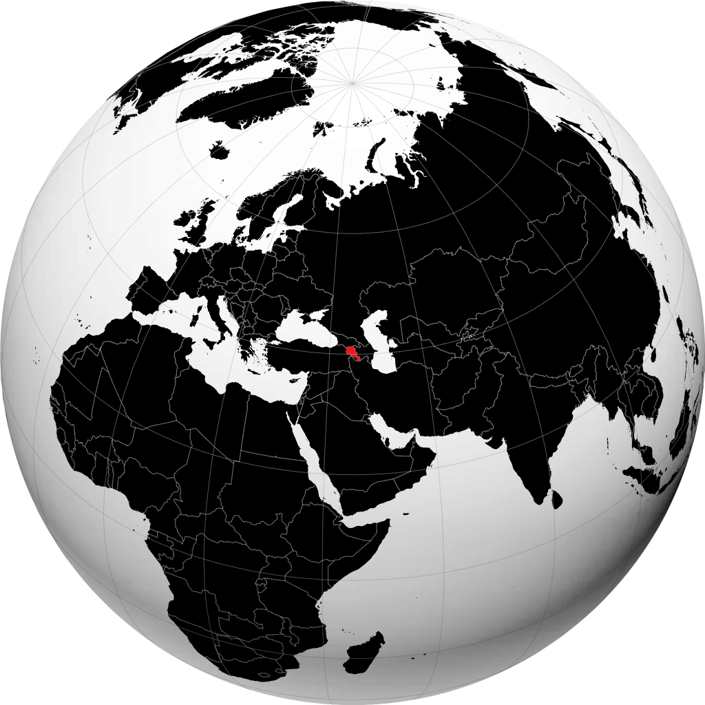 Armenia on the globe
