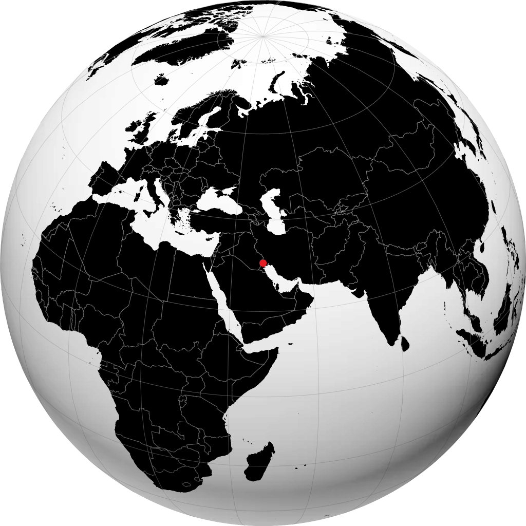 Basrah on the globe