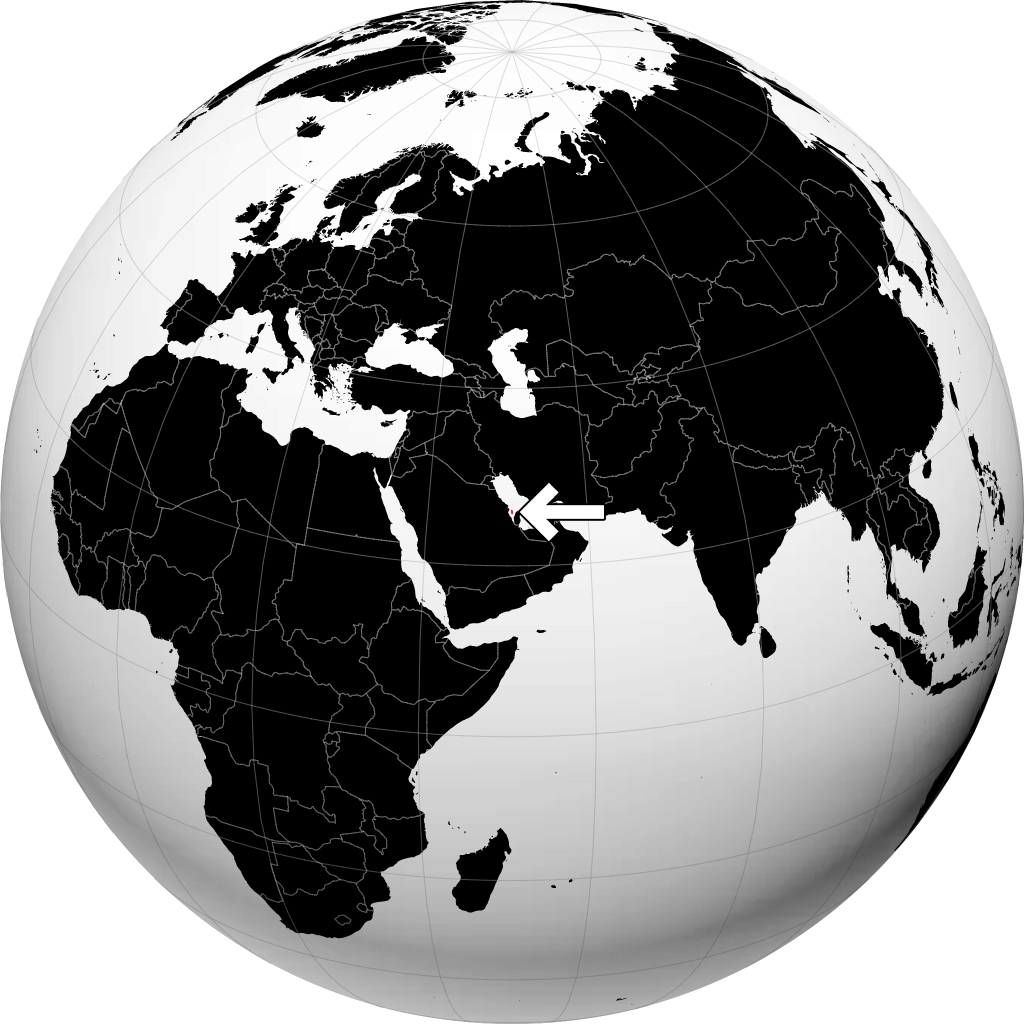 Bahrain on the globe