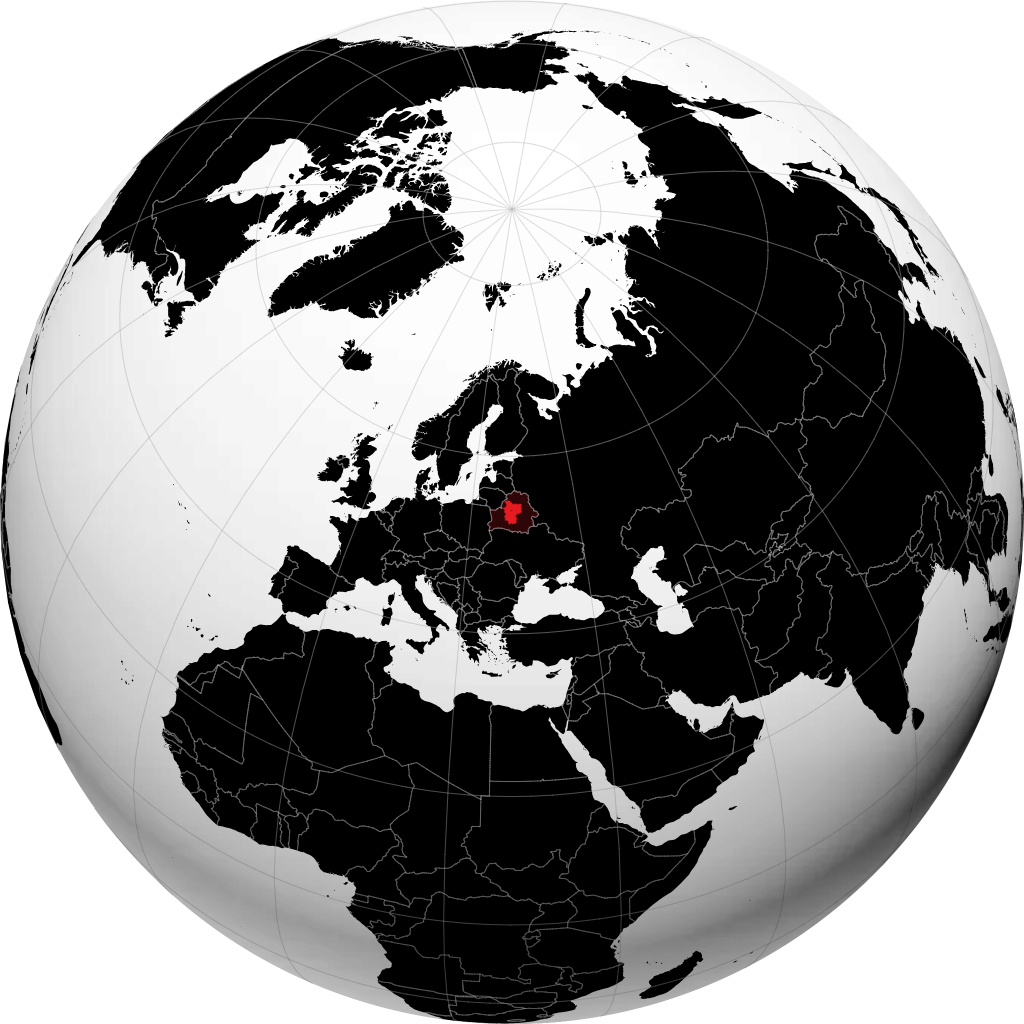Minskaja Voblasts' on the globe