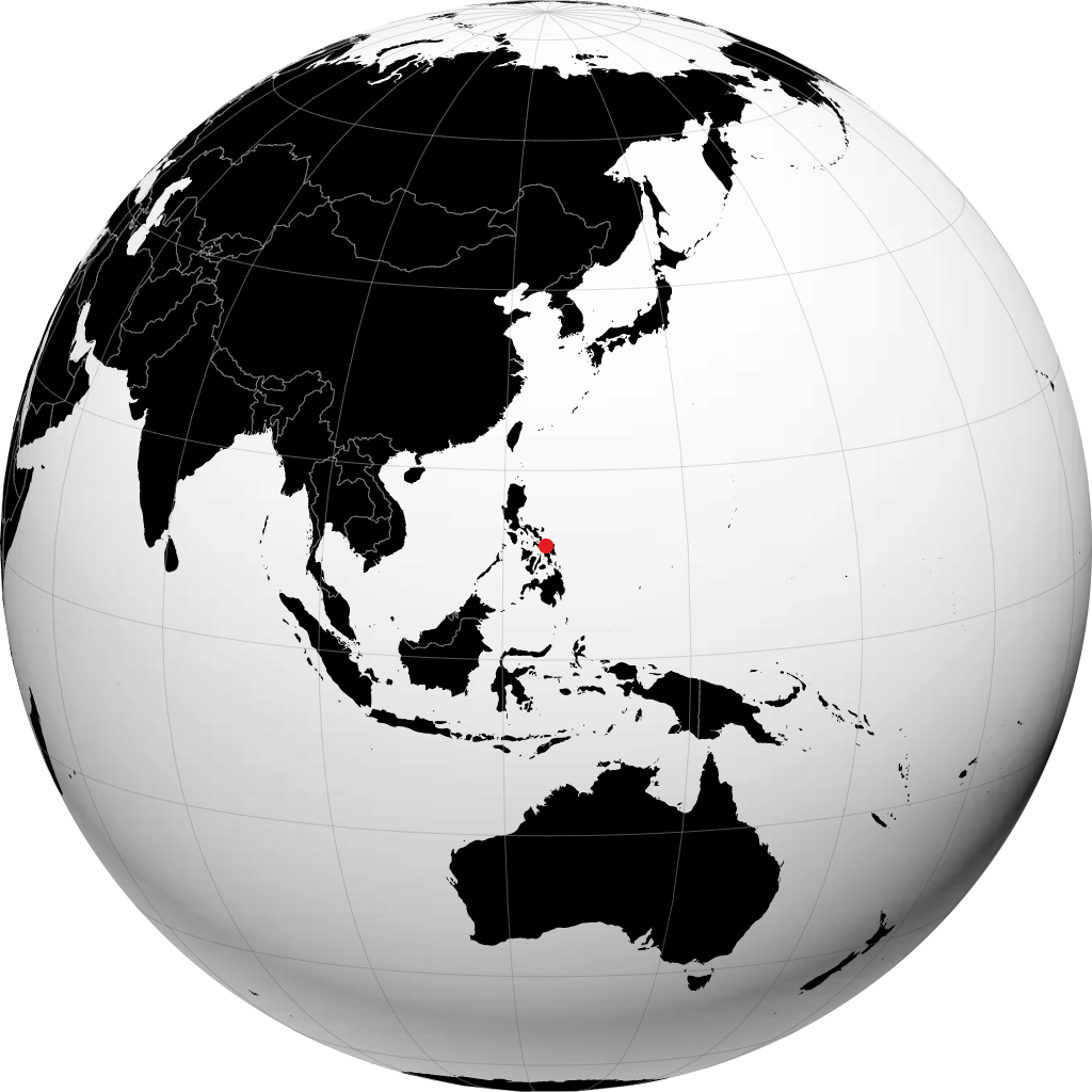 Calbayog City on the globe