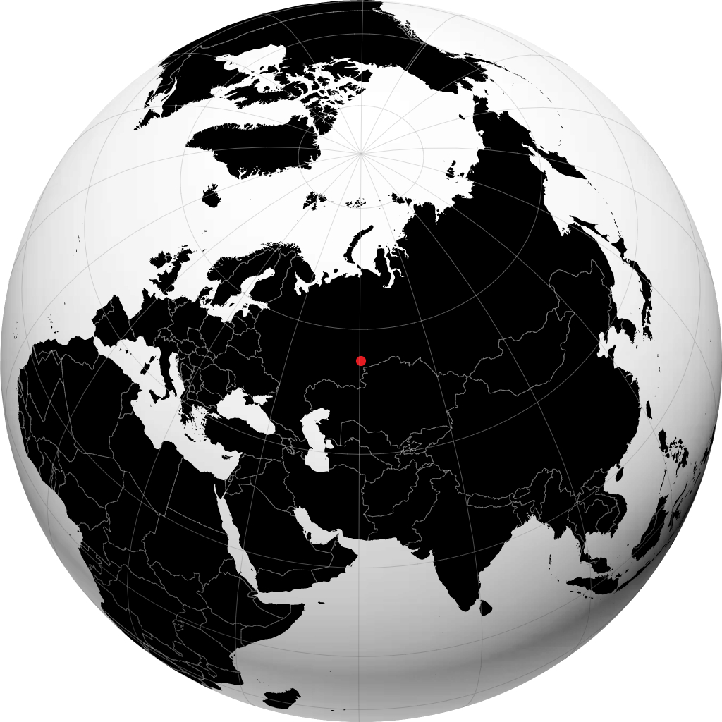 Chebarkul' on the globe
