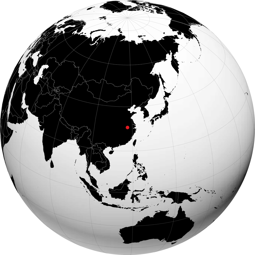 Chizhou on the globe
