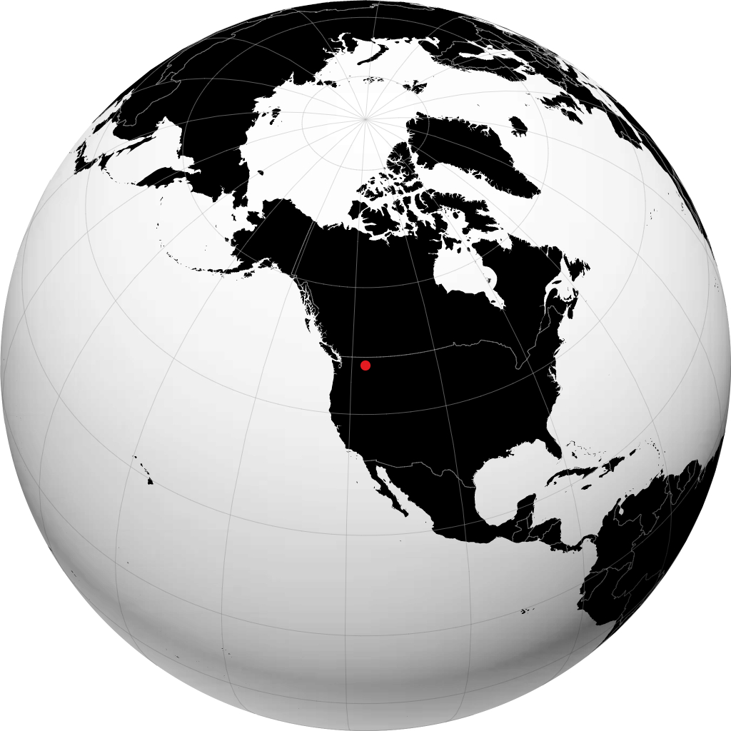 Coeur d'Alene on the globe