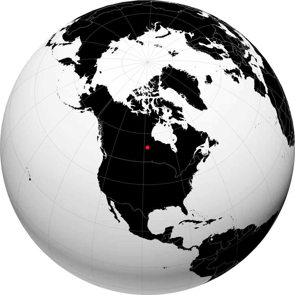 Cross Lake on the globe