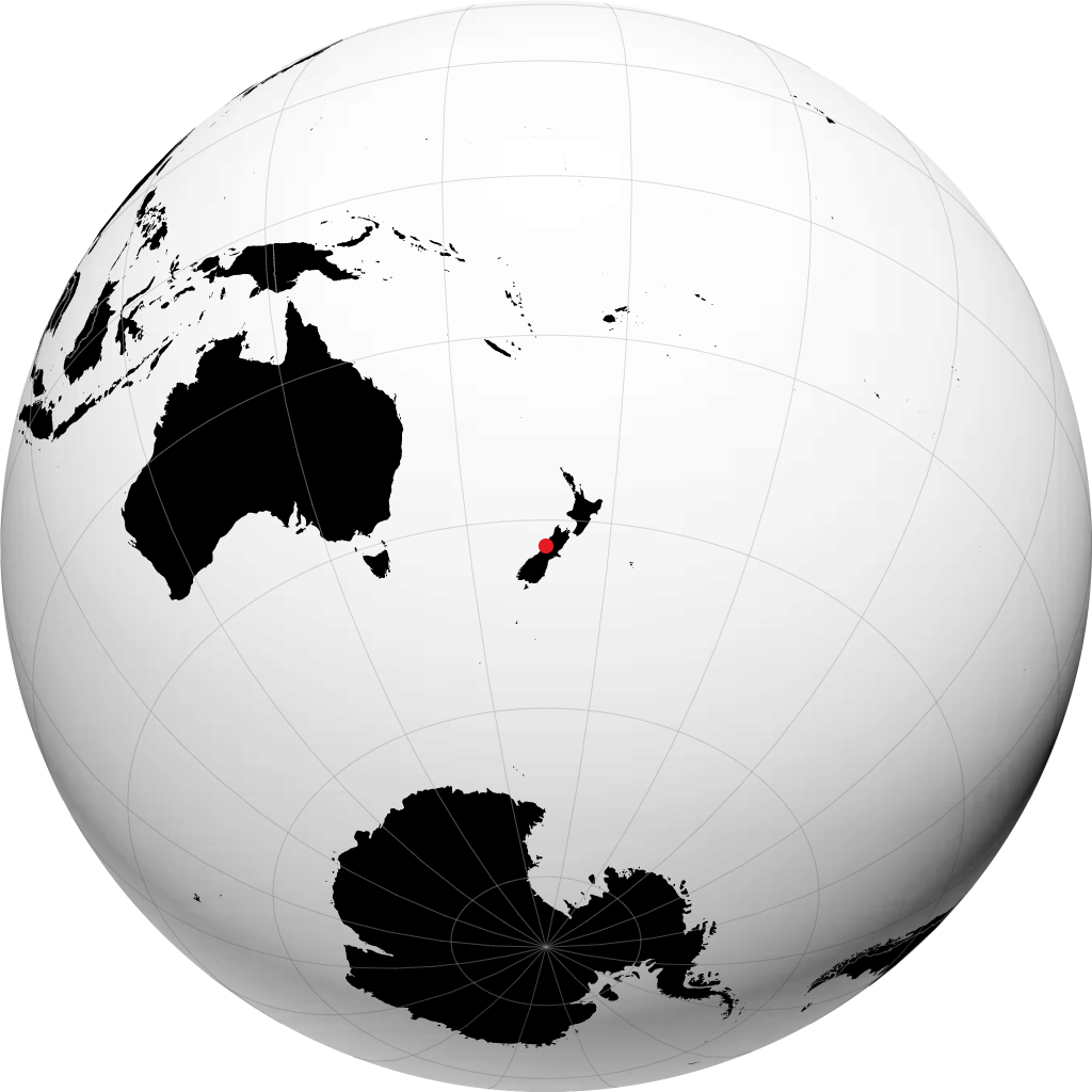 Hokitika on the globe