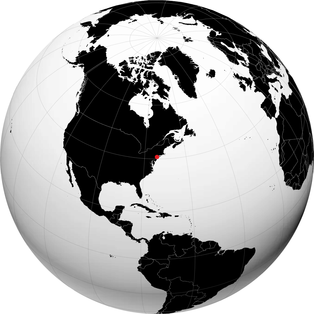 Jersey City on the globe