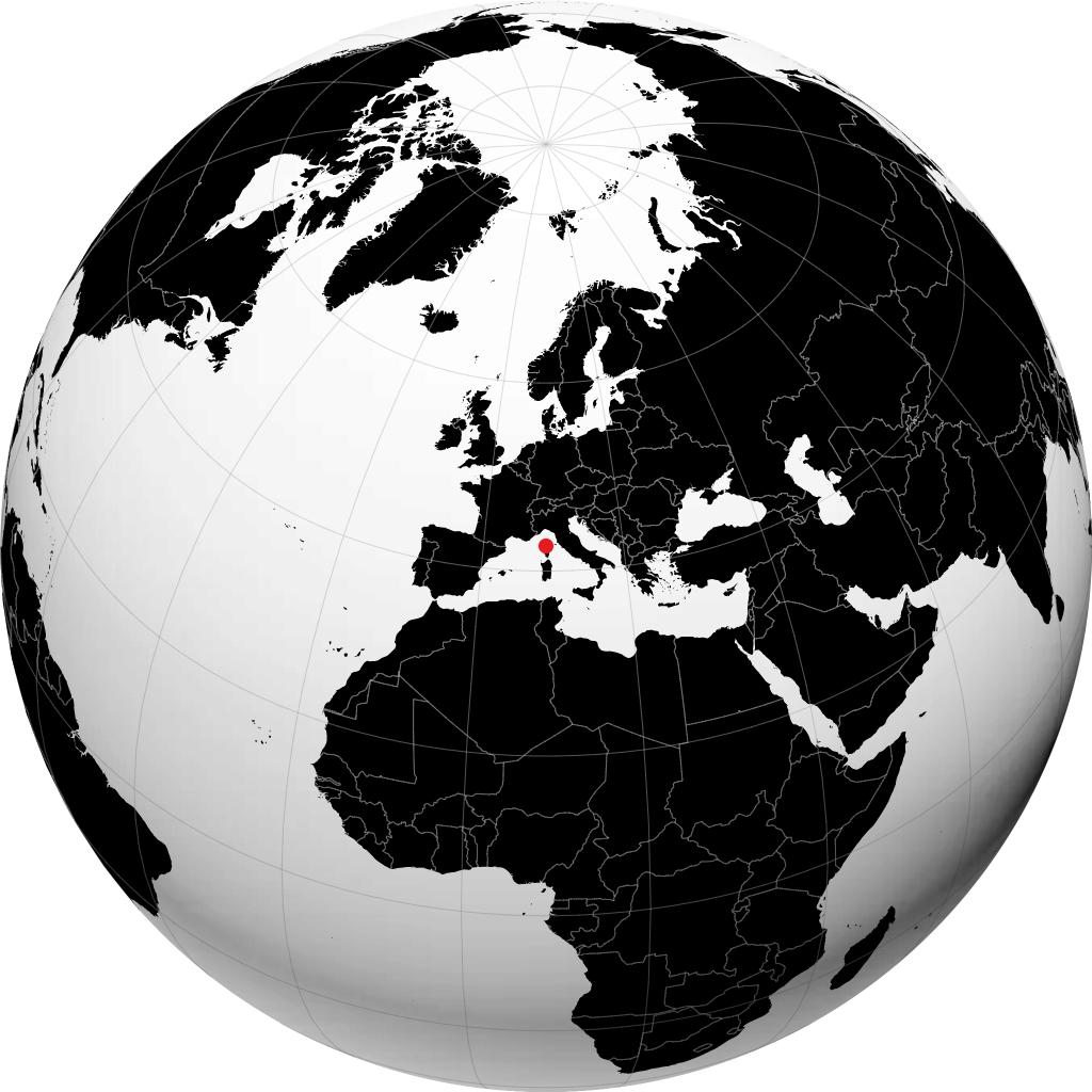 L'Ile-Rousse on the globe