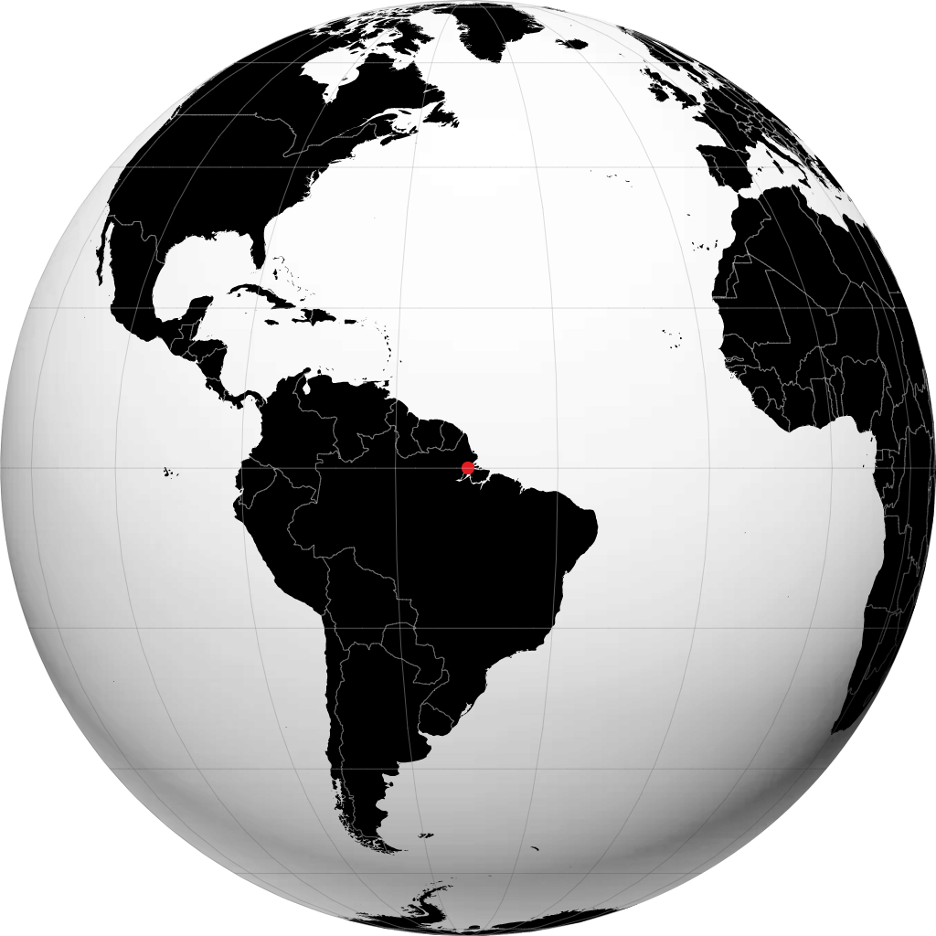 Macapá on the globe
