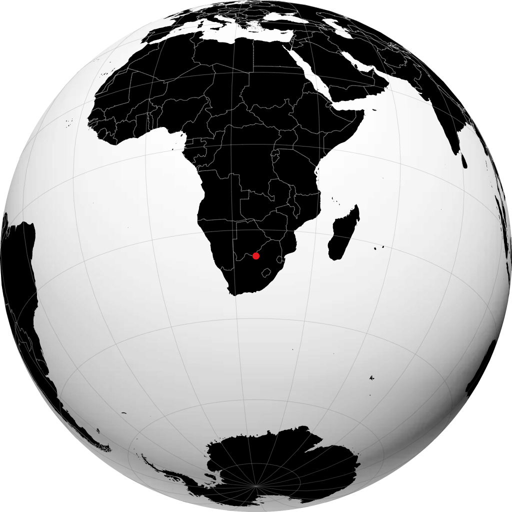 Mafikeng on the globe