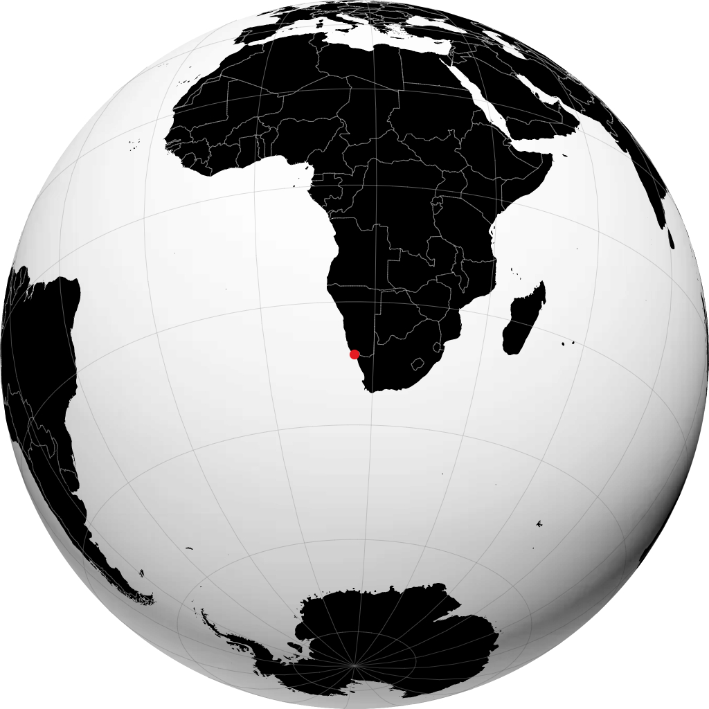 Oranjemund on the globe