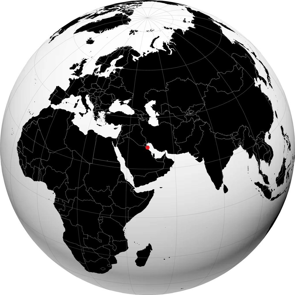 Ra's al Khafji on the globe