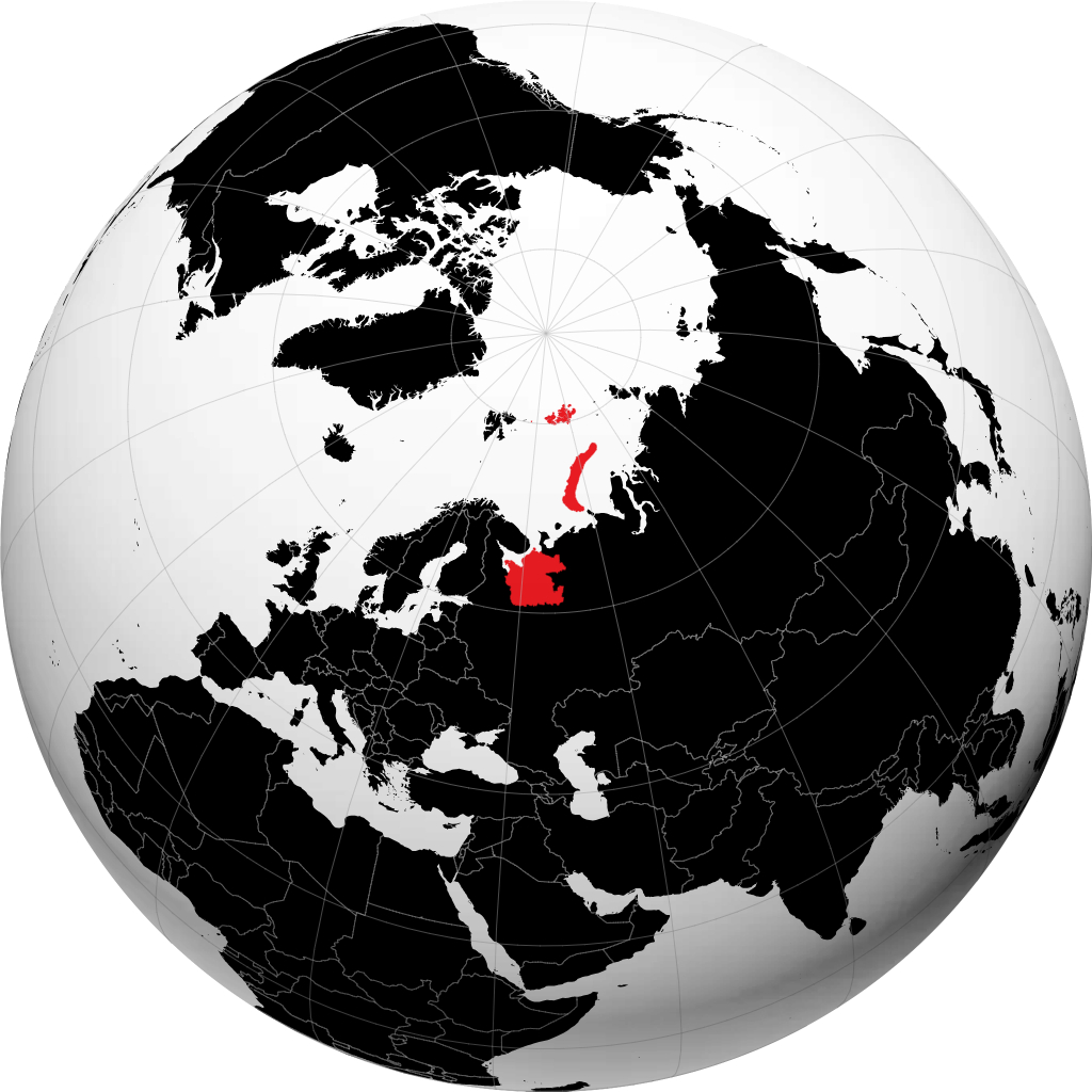 Arkhangel'skaya Oblast' on the globe