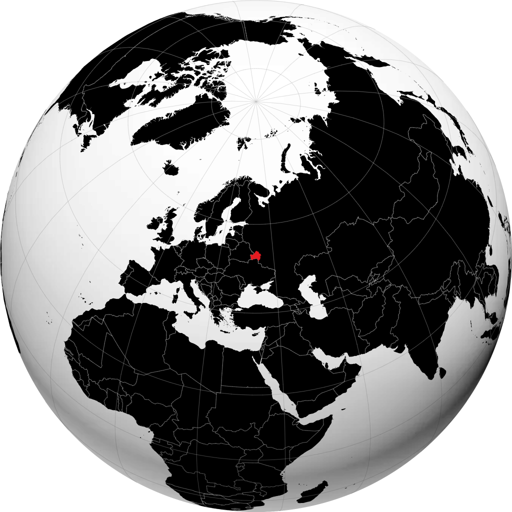 Bryanskaya Oblast' on the globe