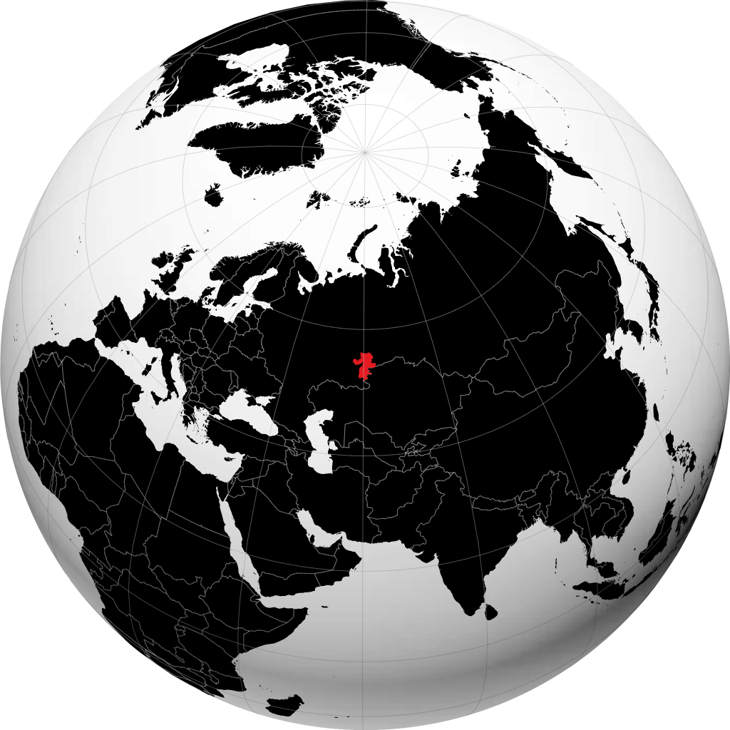 Chelyabinskaya Oblast' on the globe