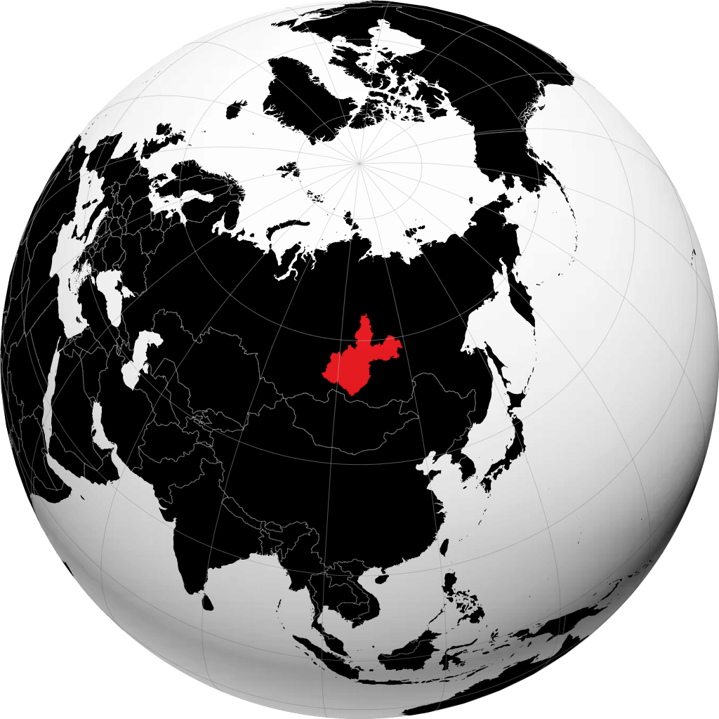 Irkutskaya Oblast' on the globe