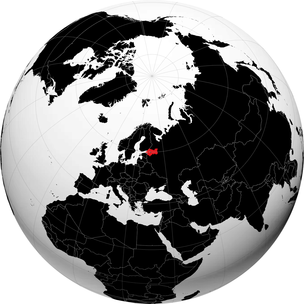 Leningradskaya Oblast' on the globe