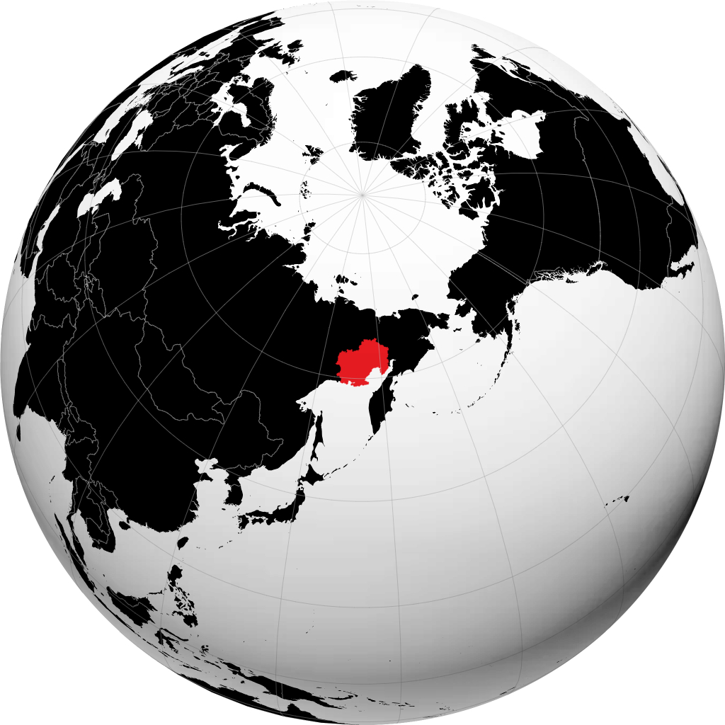 Magadanskaya Oblast' on the globe