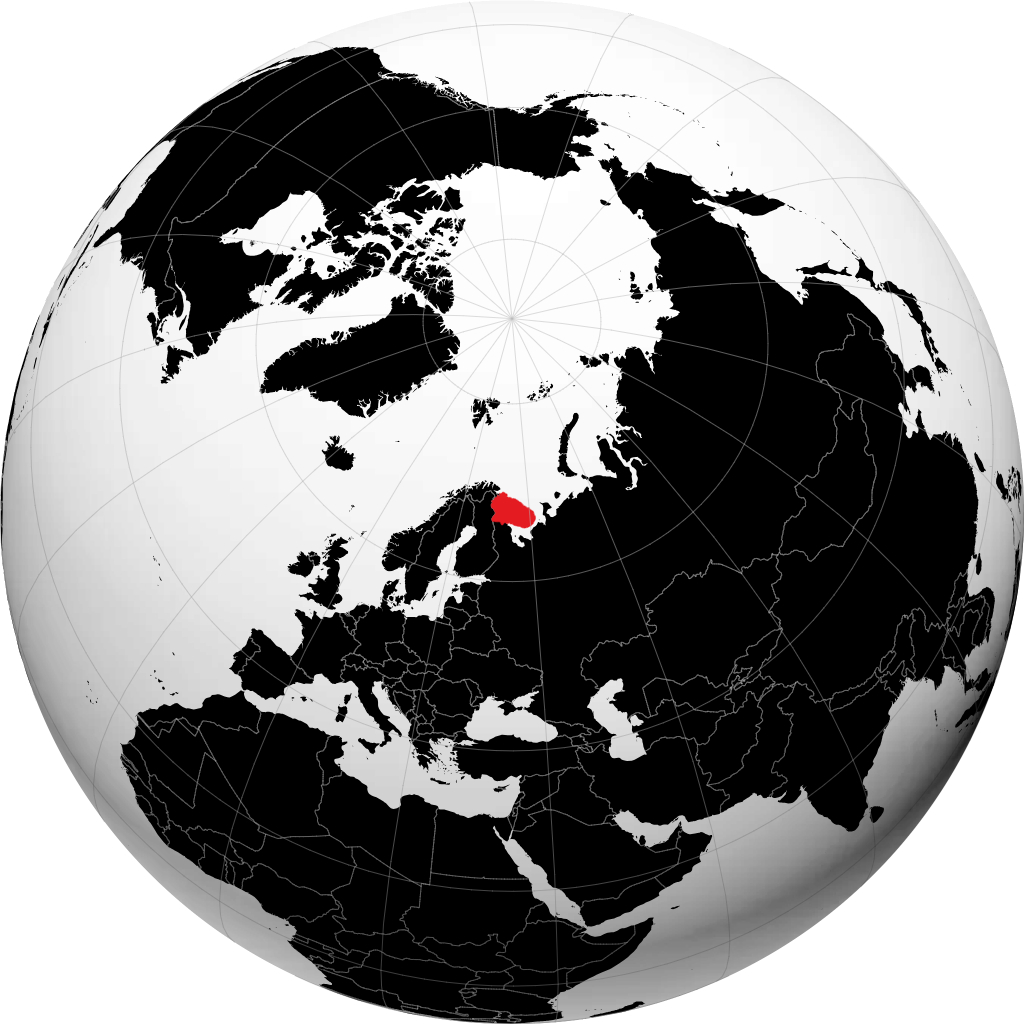 Murmanskaya Oblast' on the globe