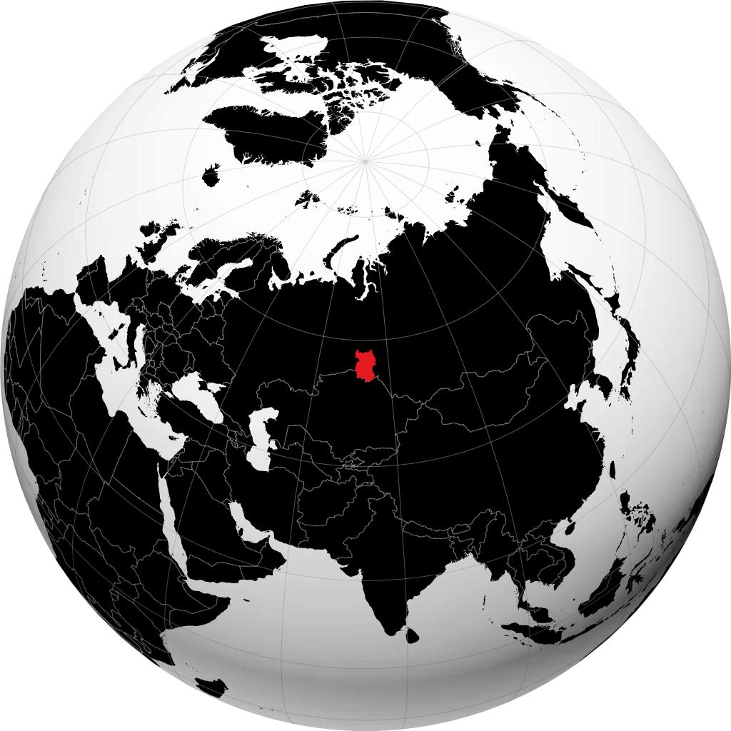 Omskaya Oblast' on the globe