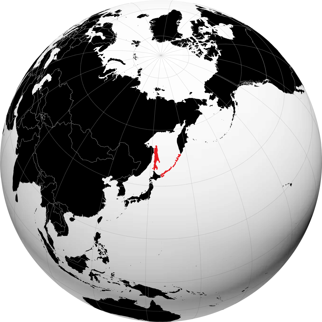 Sakhalinskaya Oblast' on the globe