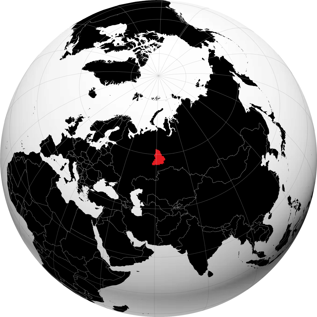 Sverdlovskaya Oblast' on the globe