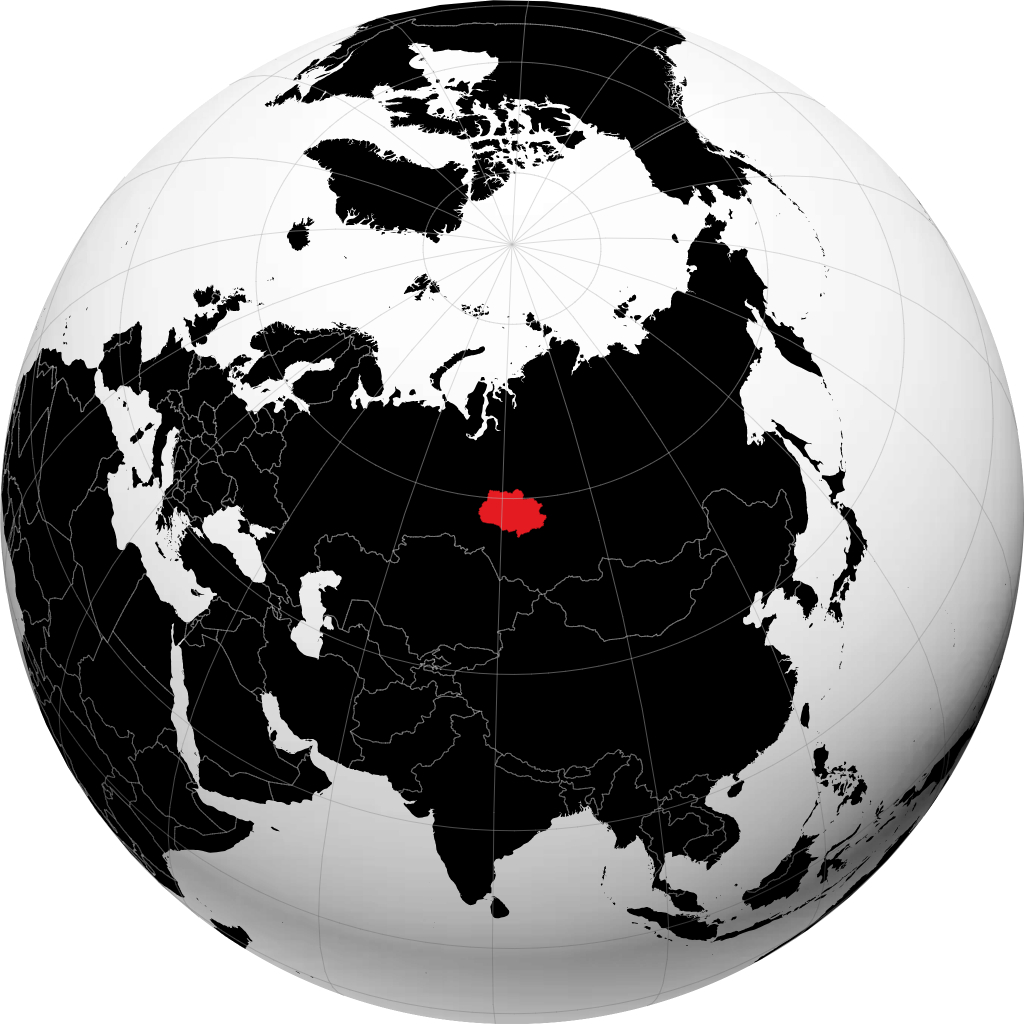Tomskaya Oblast' on the globe