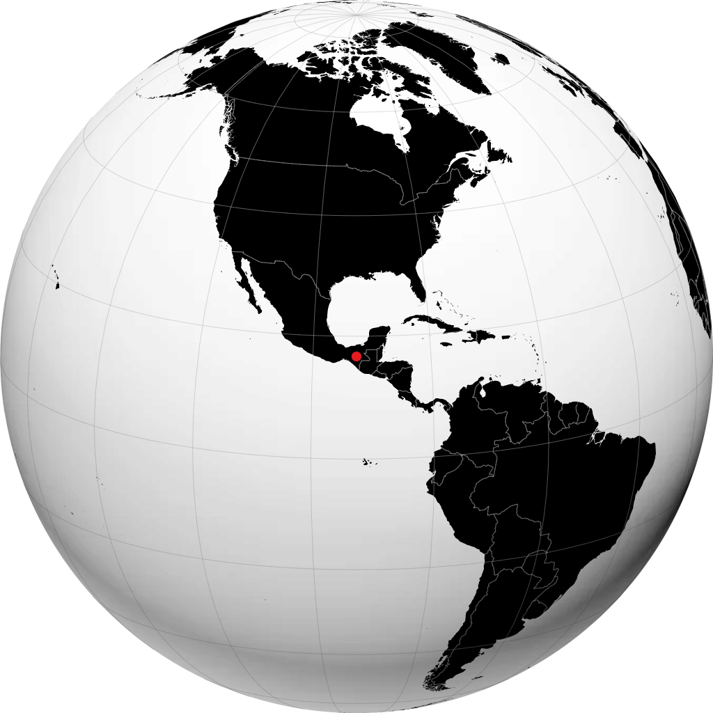 San Cristóbal de las Casas on the globe