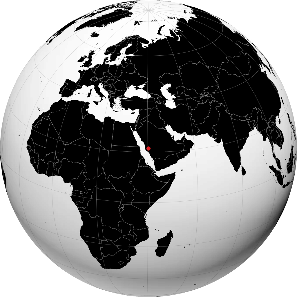 Ta'if on the globe