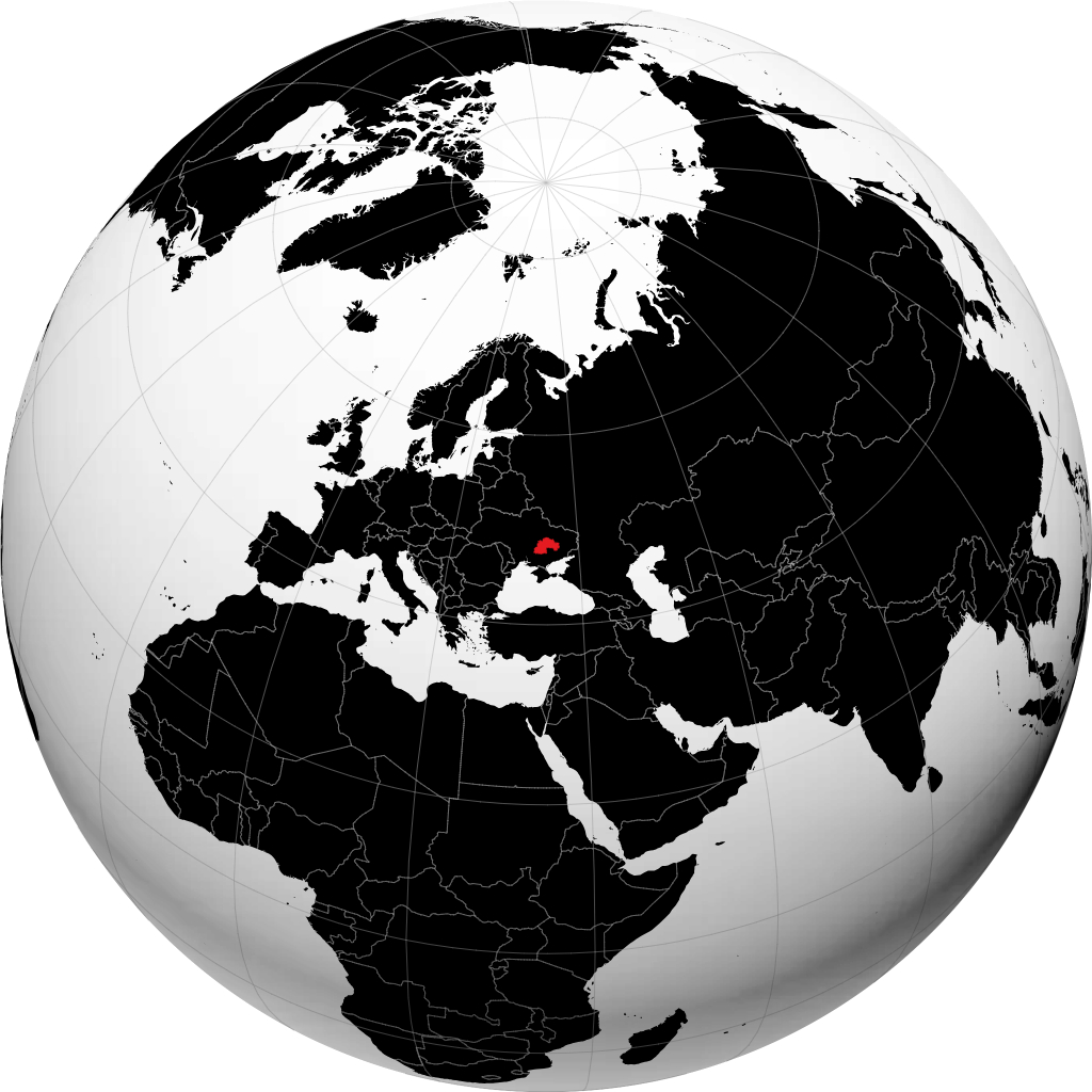 Dnipropetrovska Oblast' on the globe