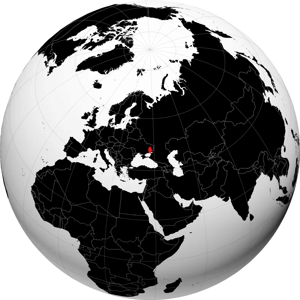 Donetska Oblast' on the globe
