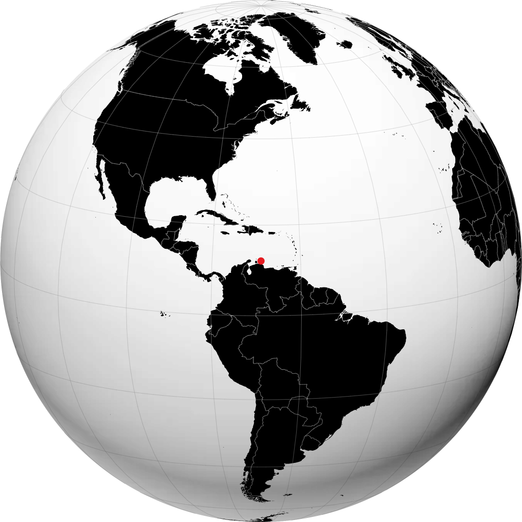 Willemstad on the globe