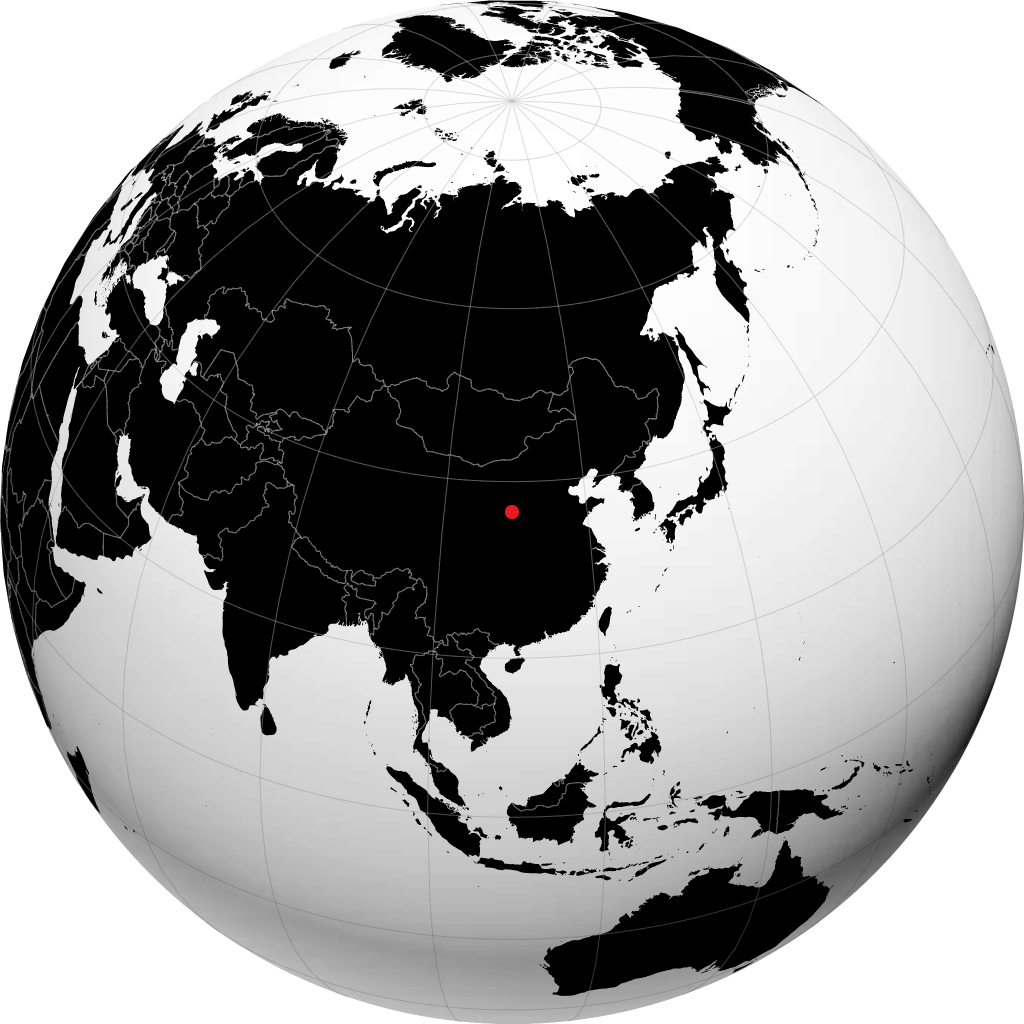 Yan'an on the globe