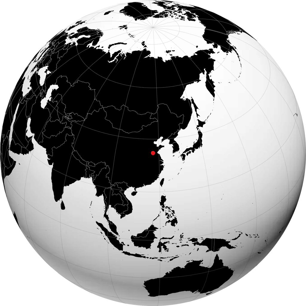 Zaozhuang on the globe