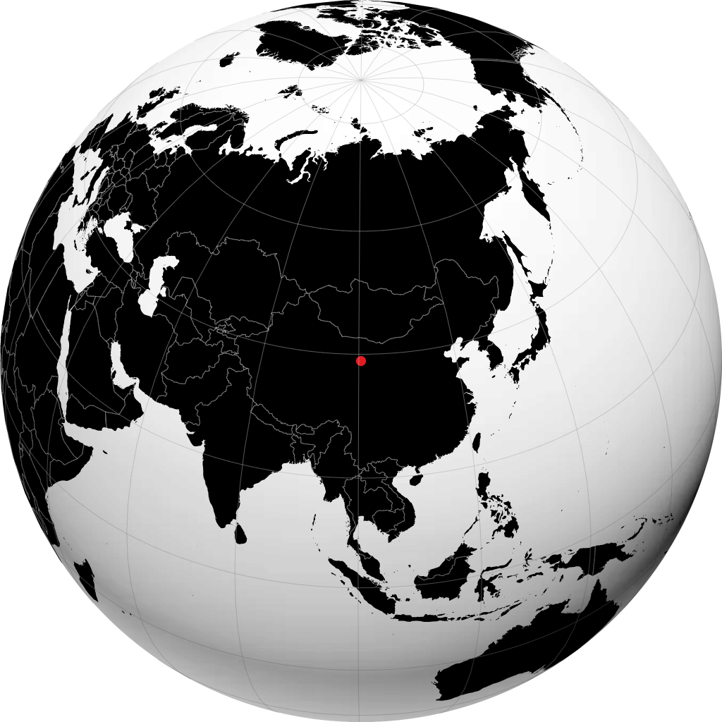 Zhangye on the globe