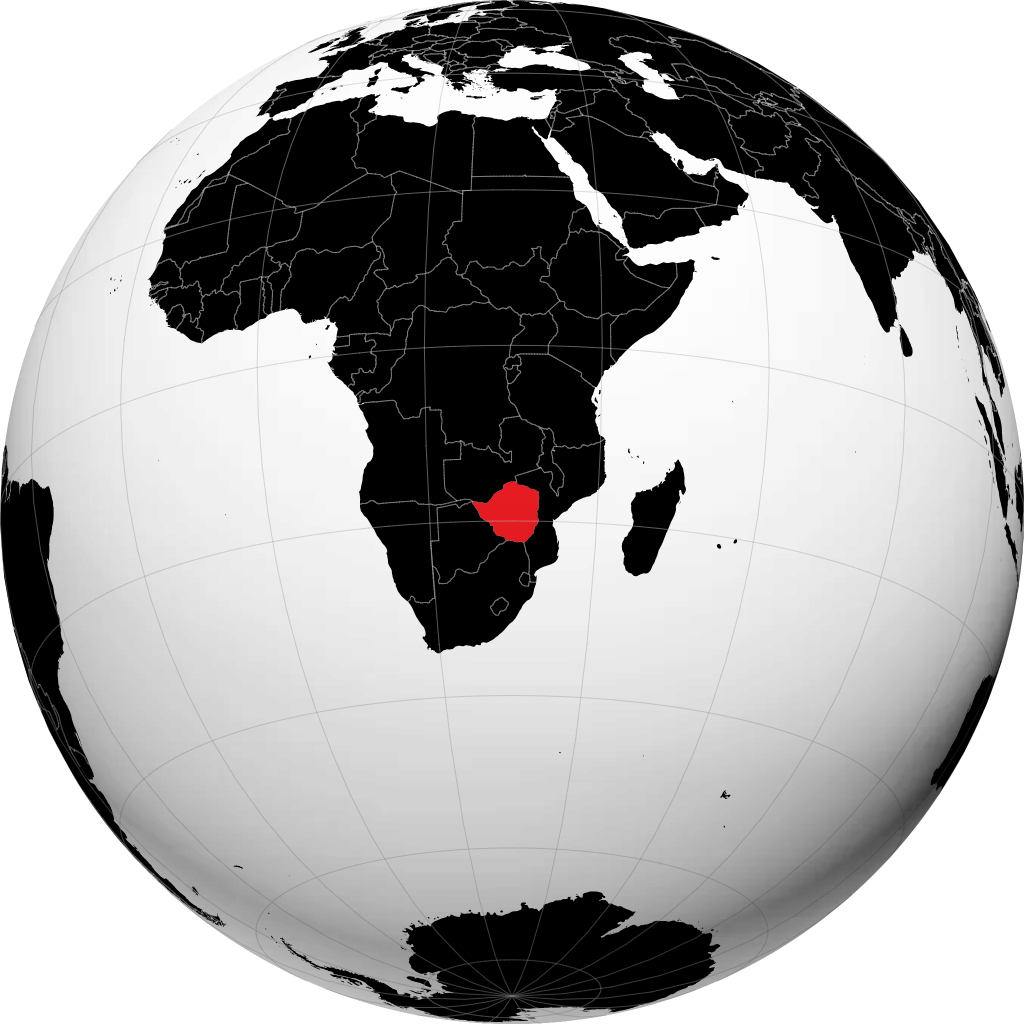 Zimbabwe on the globe